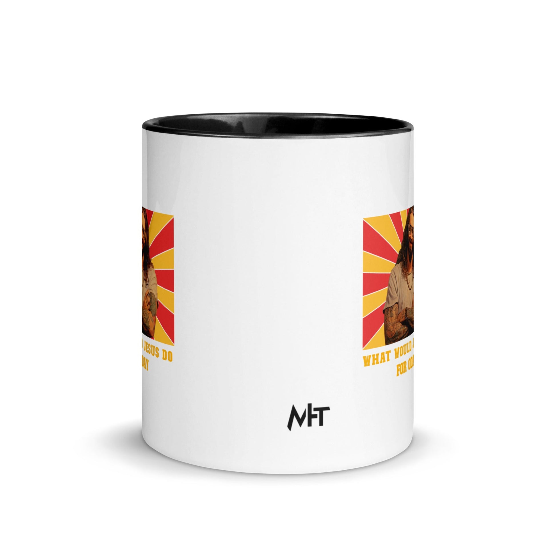 What would Jesus do for 0day v1 - Mug with Color Inside by DarkByteGear
