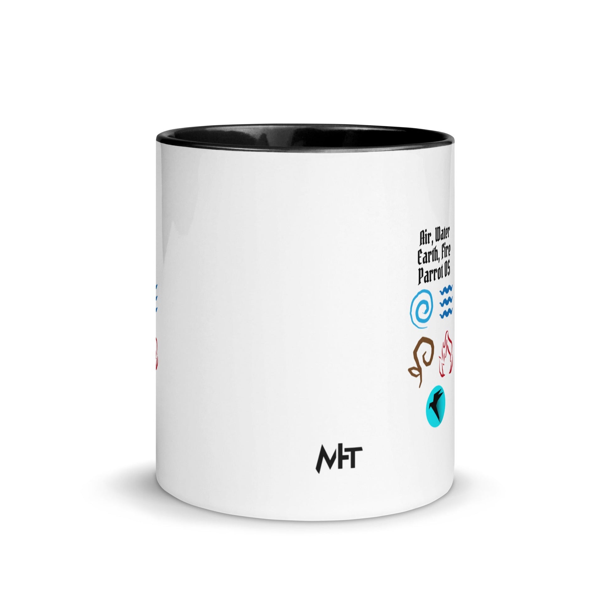 Air, Water, Earth, Fire, Parrot OS - Mug with Color Inside by DarkByteGear