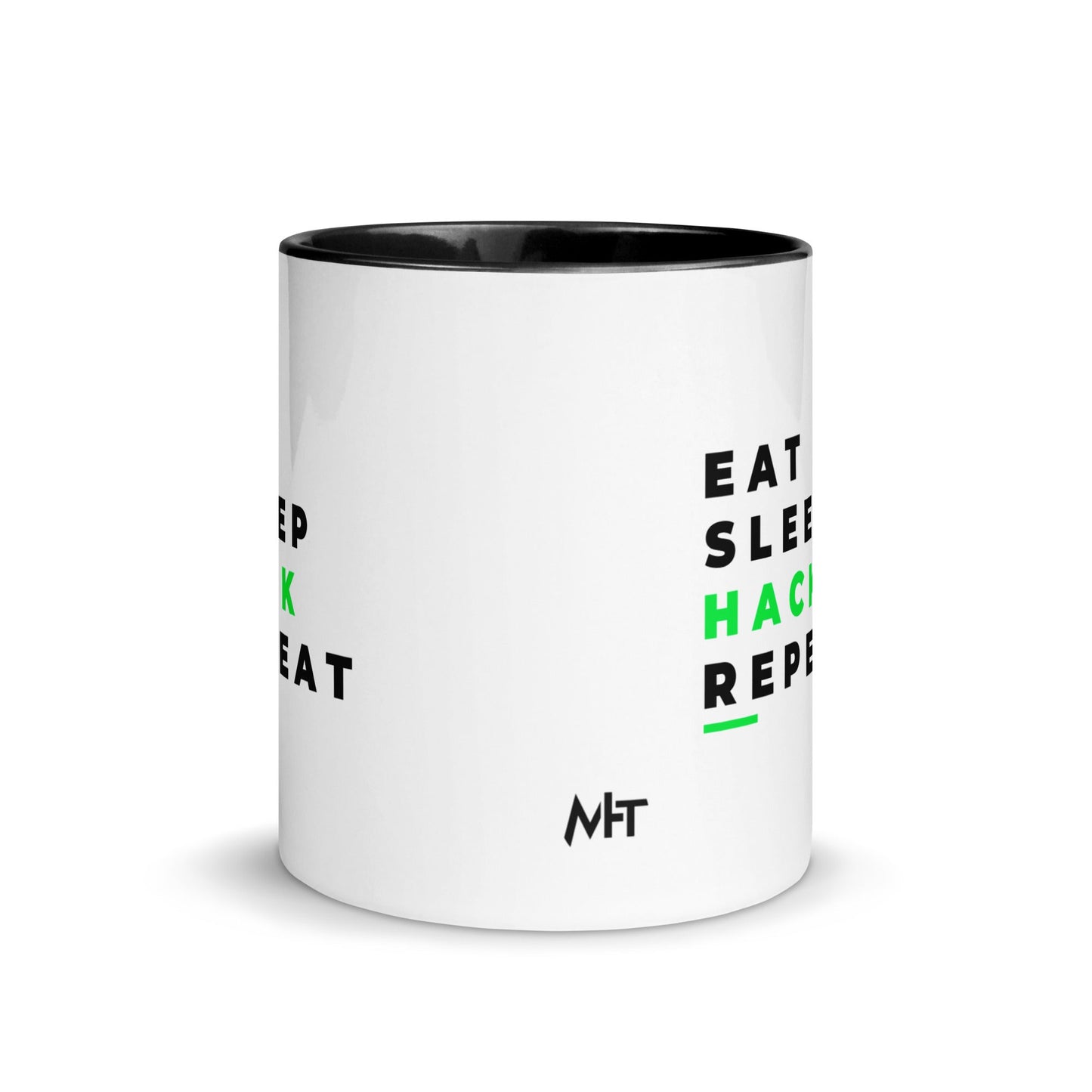 Eat, Sleep, Hack, Repeat V2 - Mug with Color Inside by DarkByteGear