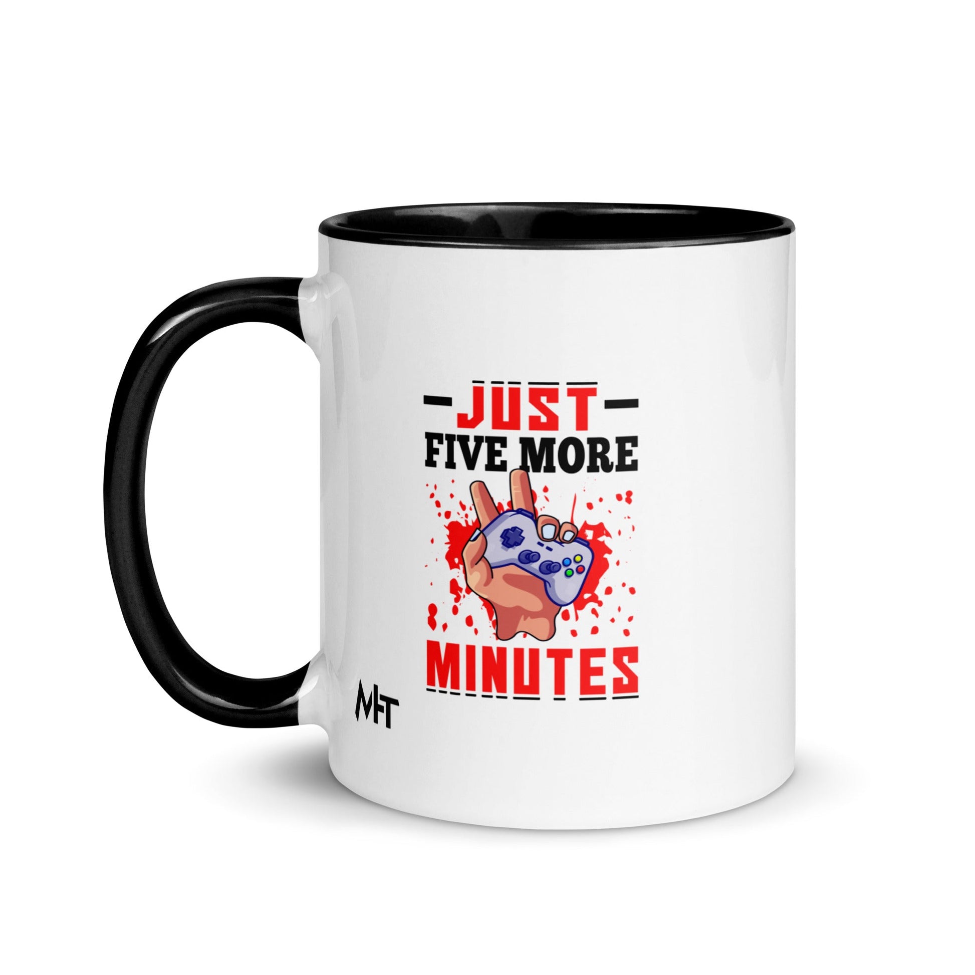 Just 5 more Minutes Rima in Dark Text - Mug with Color Inside by DarkByteGear