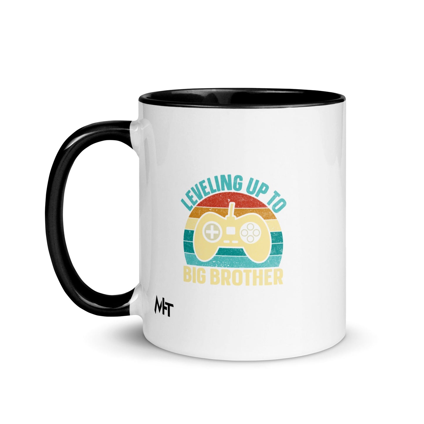 Levelling up to Big Brother V2 in Darker Shade - Mug with Color Inside by DarkByteGear