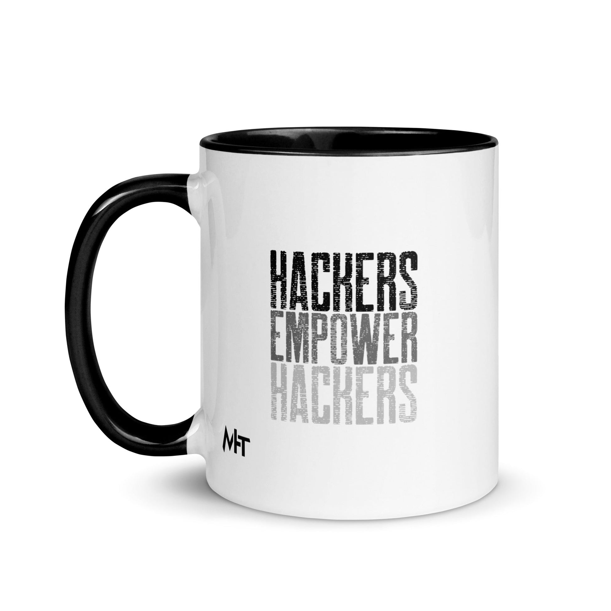 Hackers Empower Hackers V1 - Mug with Color Inside by DarkByteGear