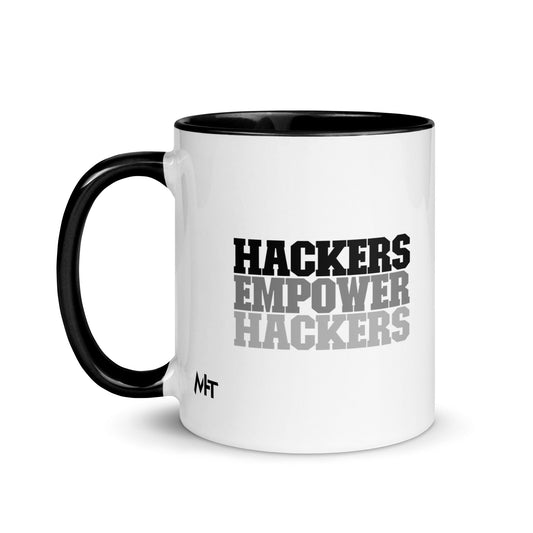 Hackers Empower Hackers V2 - Mug with Color Inside by DarkByteGear