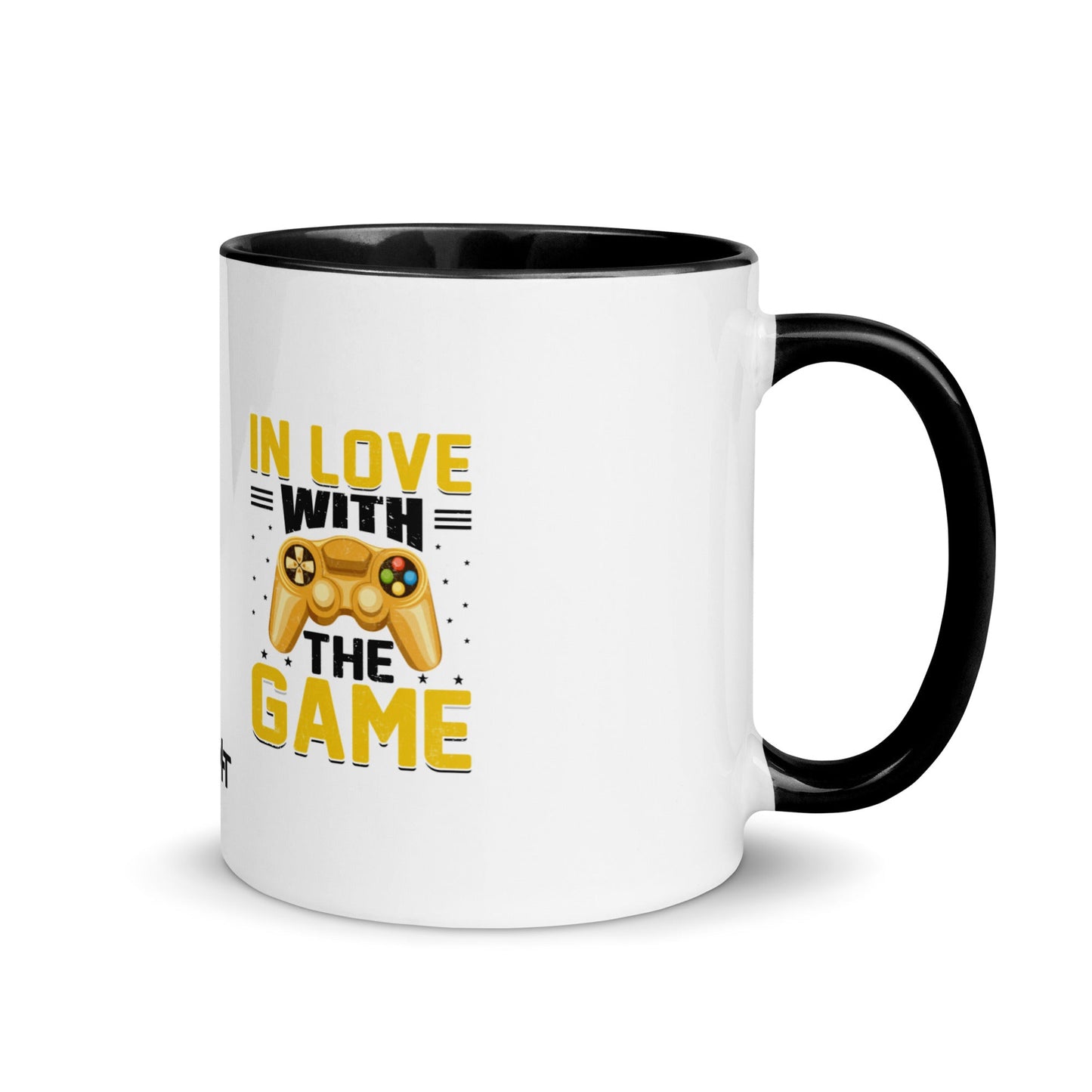 In Love With The Game in Dark Text - Mug with Color Inside by DarkByteGear