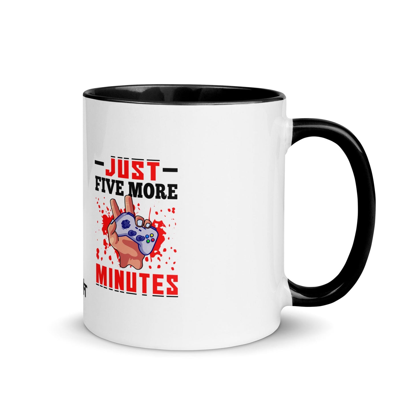 Just 5 more Minutes Rima in Dark Text - Mug with Color Inside by DarkByteGear