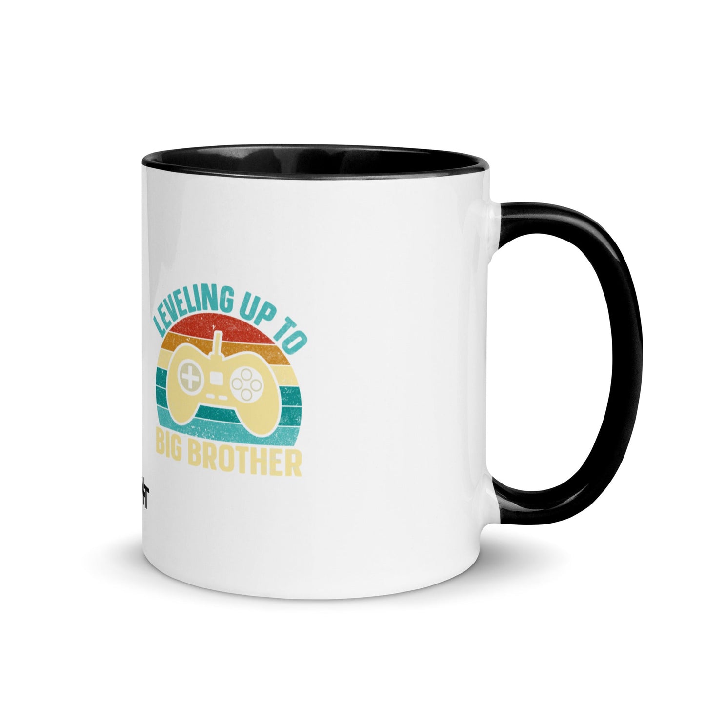Levelling up to Big Brother V2 in Darker Shade - Mug with Color Inside by DarkByteGear