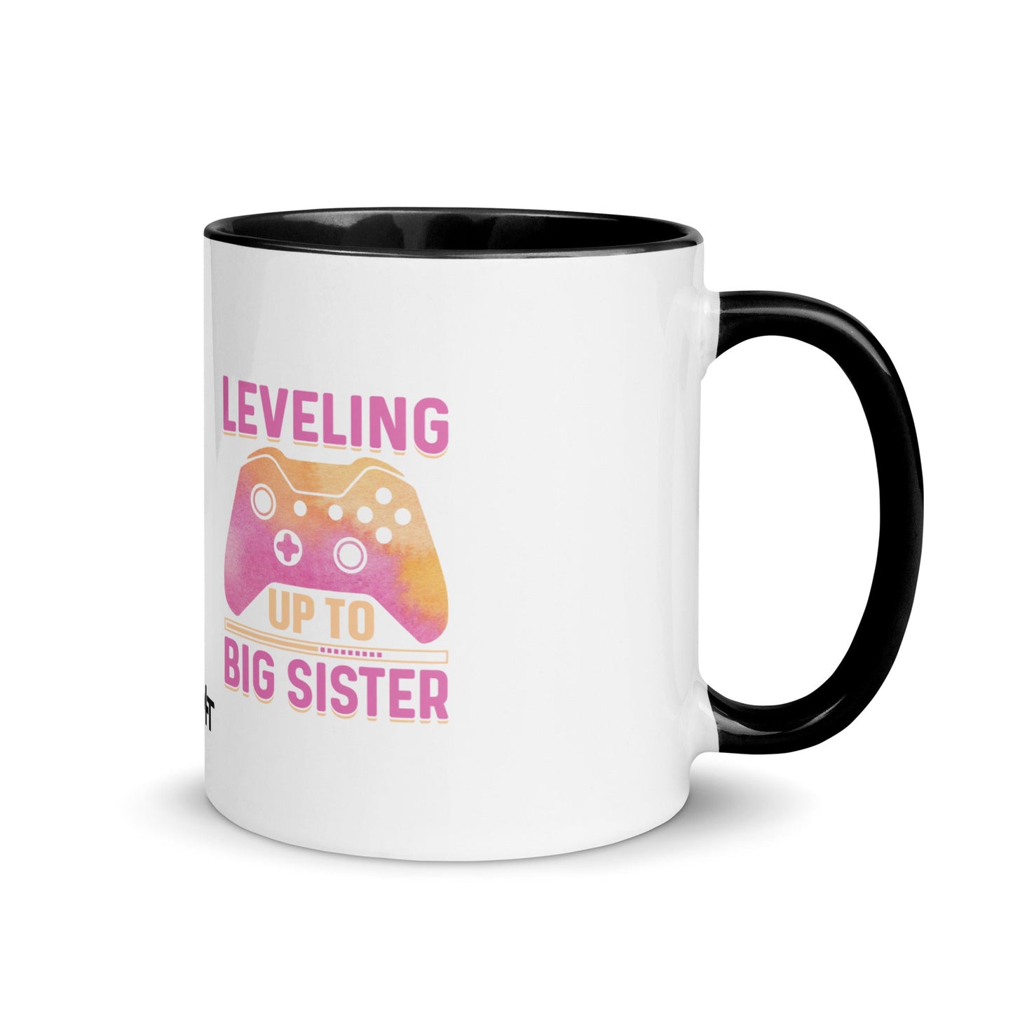 Levelling up to Big Sister for light color - Mug with Color Inside by DarkByteGear