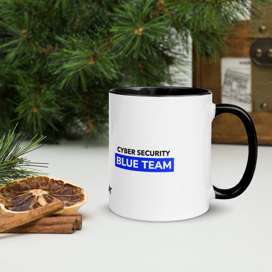 Cyber Security Blue Team V11 - Mug with Color Inside by DarkByteGear