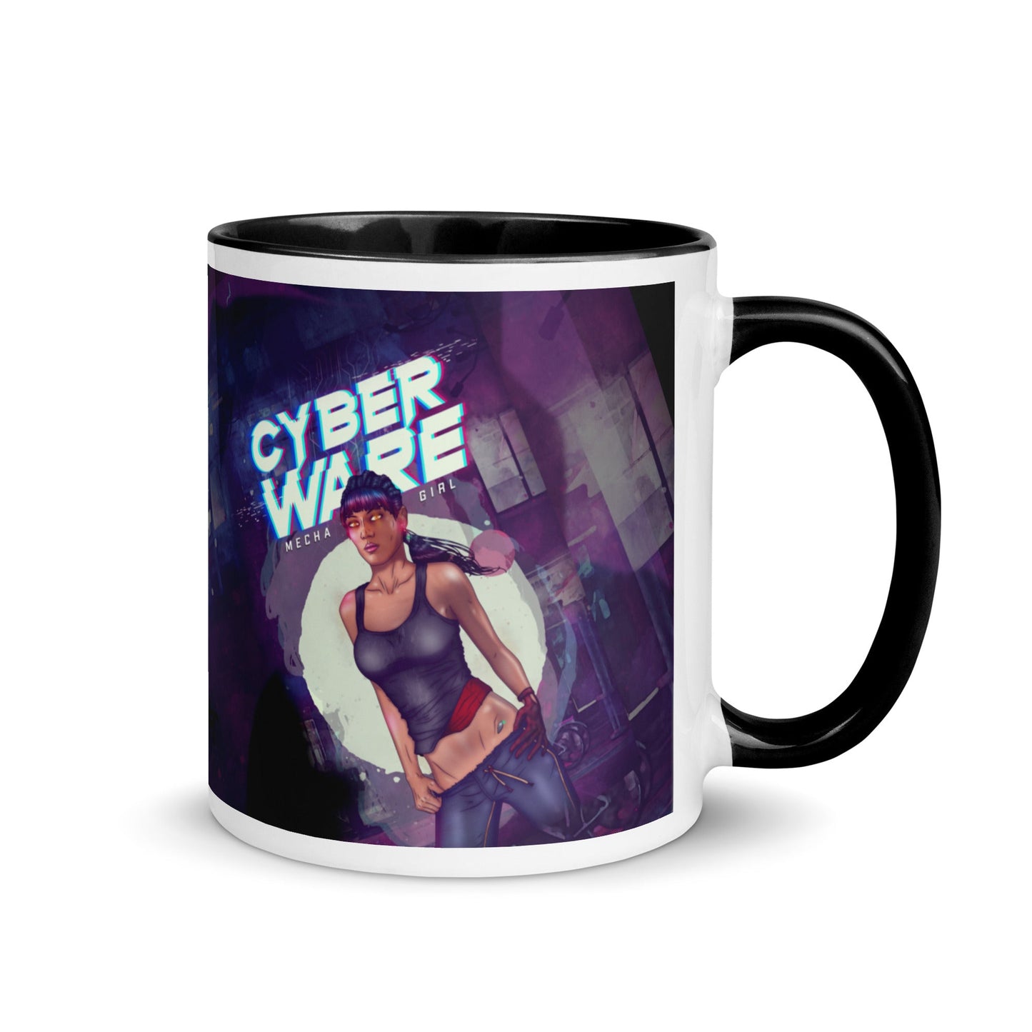 Cyberware Mecha Girl - Mug with Color Inside by DarkByteGear