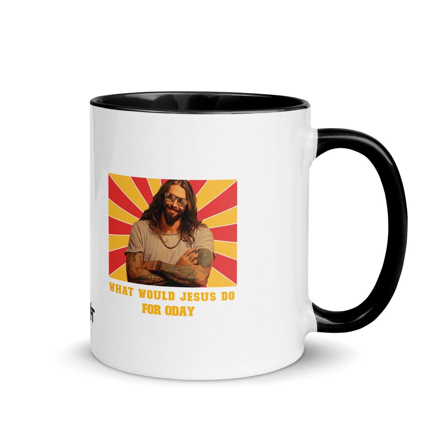 What would Jesus do for 0day v1 - Mug with Color Inside by DarkByteGear