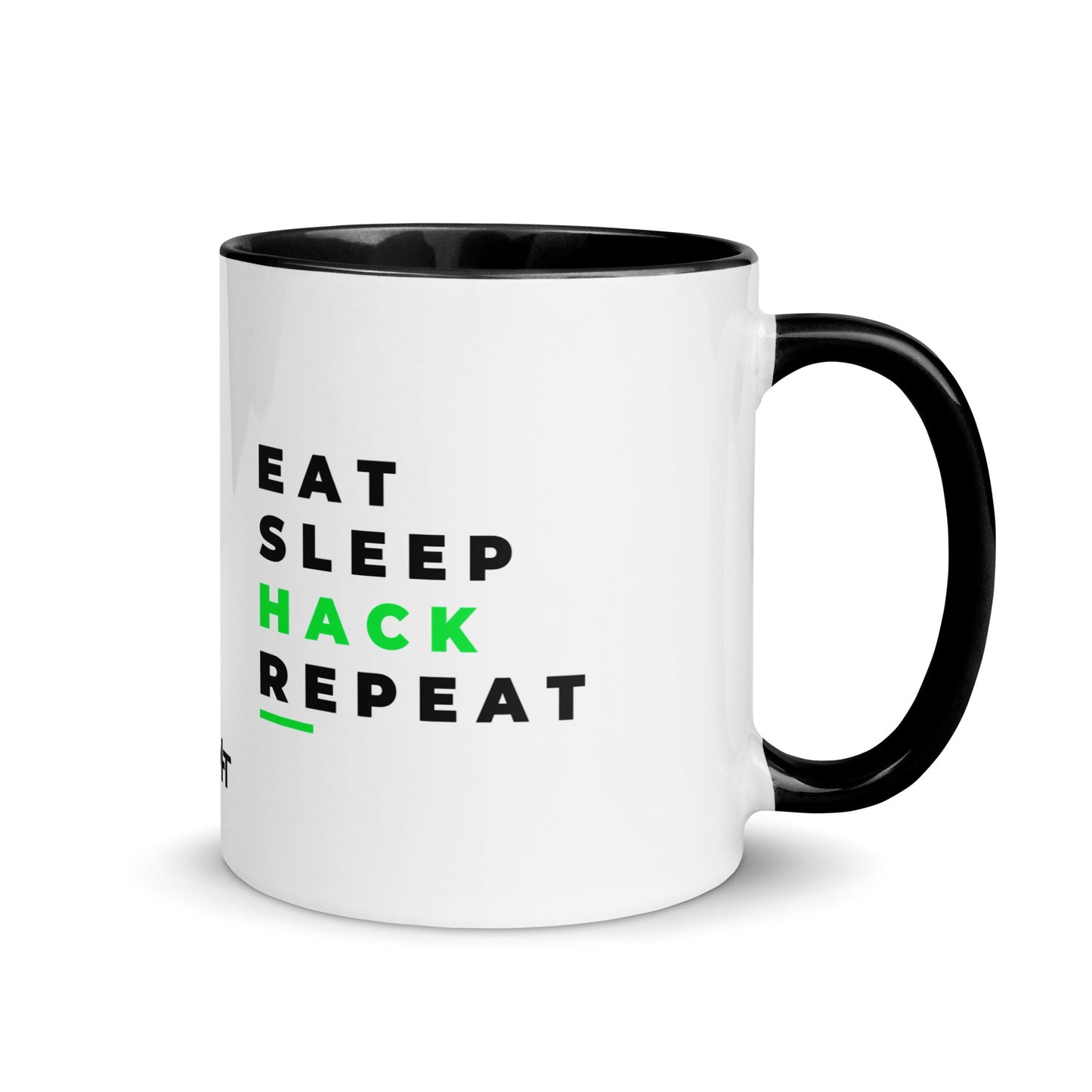 Eat, Sleep, Hack, Repeat V2 - Mug with Color Inside by DarkByteGear