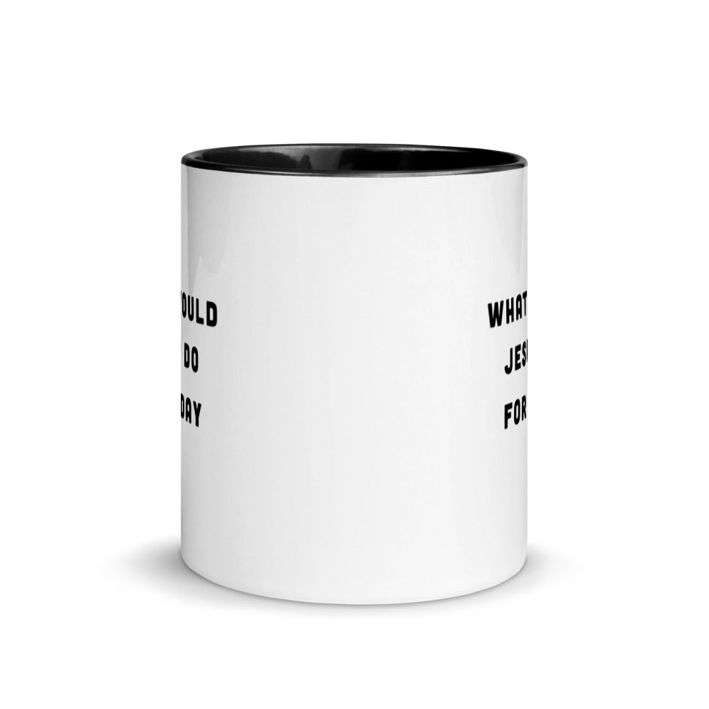 What would Jesus do for 0day - Mug with Color Inside by DarkByteGear