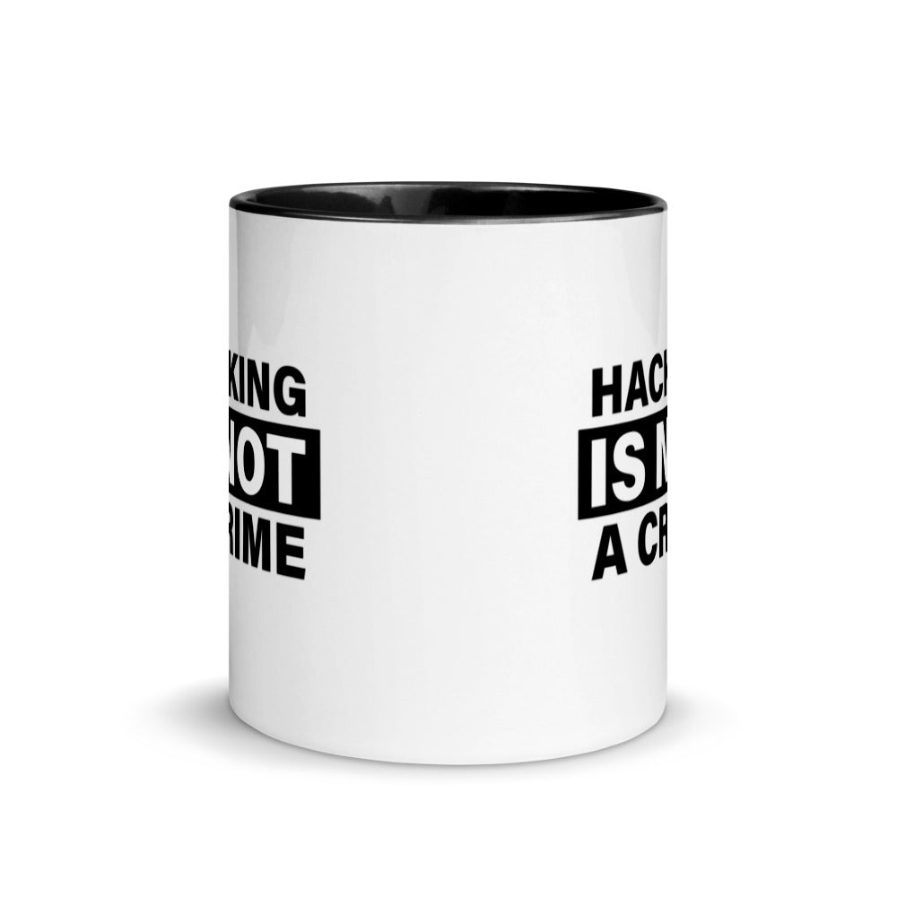 Hacking is not a crime - Mug with Color Inside by DarkByteGear