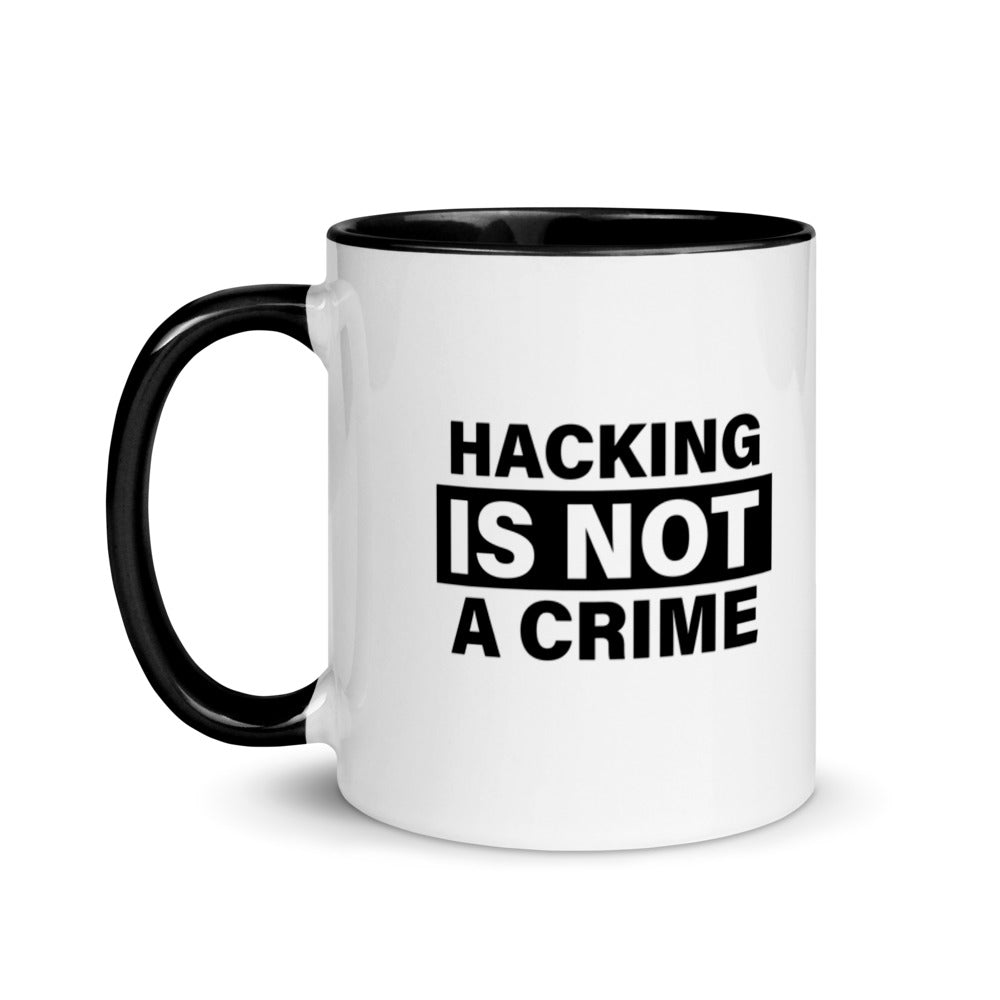 Hacking is not a crime - Mug with Color Inside by DarkByteGear