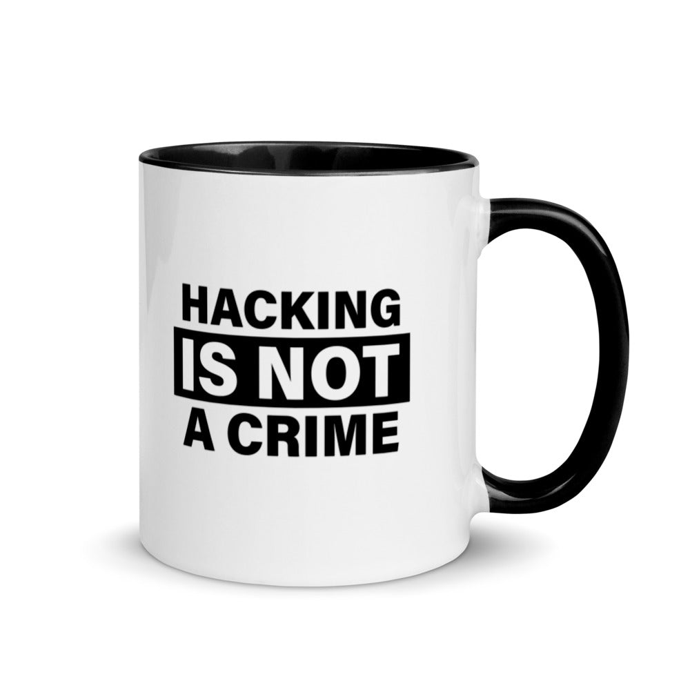 Hacking is not a crime - Mug with Color Inside by DarkByteGear