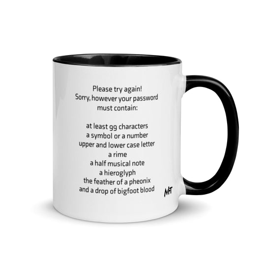 Sorry, but your password must contain - White glossy mug by DarkByteGear