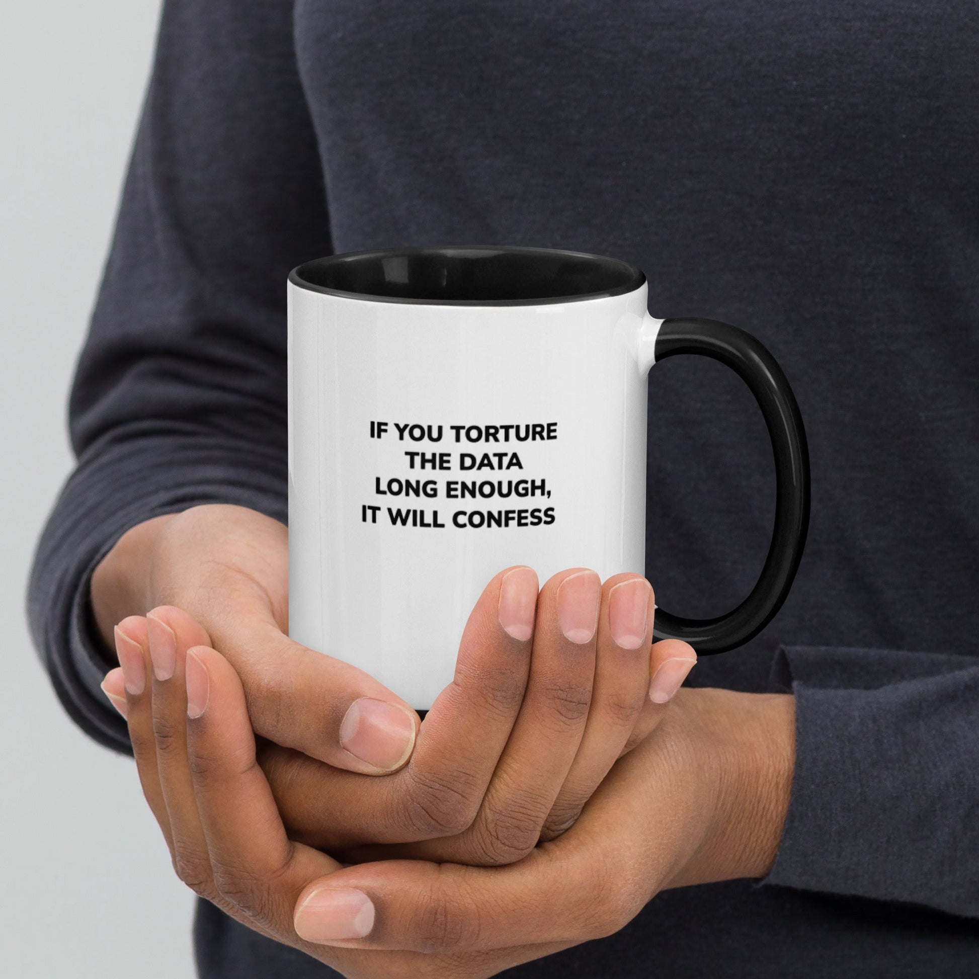 If you torture the data - Mug with Color Inside by DarkByteGear