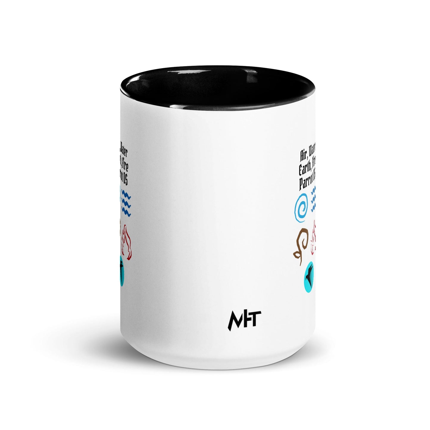 Air, Water, Earth, Fire, Parrot OS - Mug with Color Inside by DarkByteGear