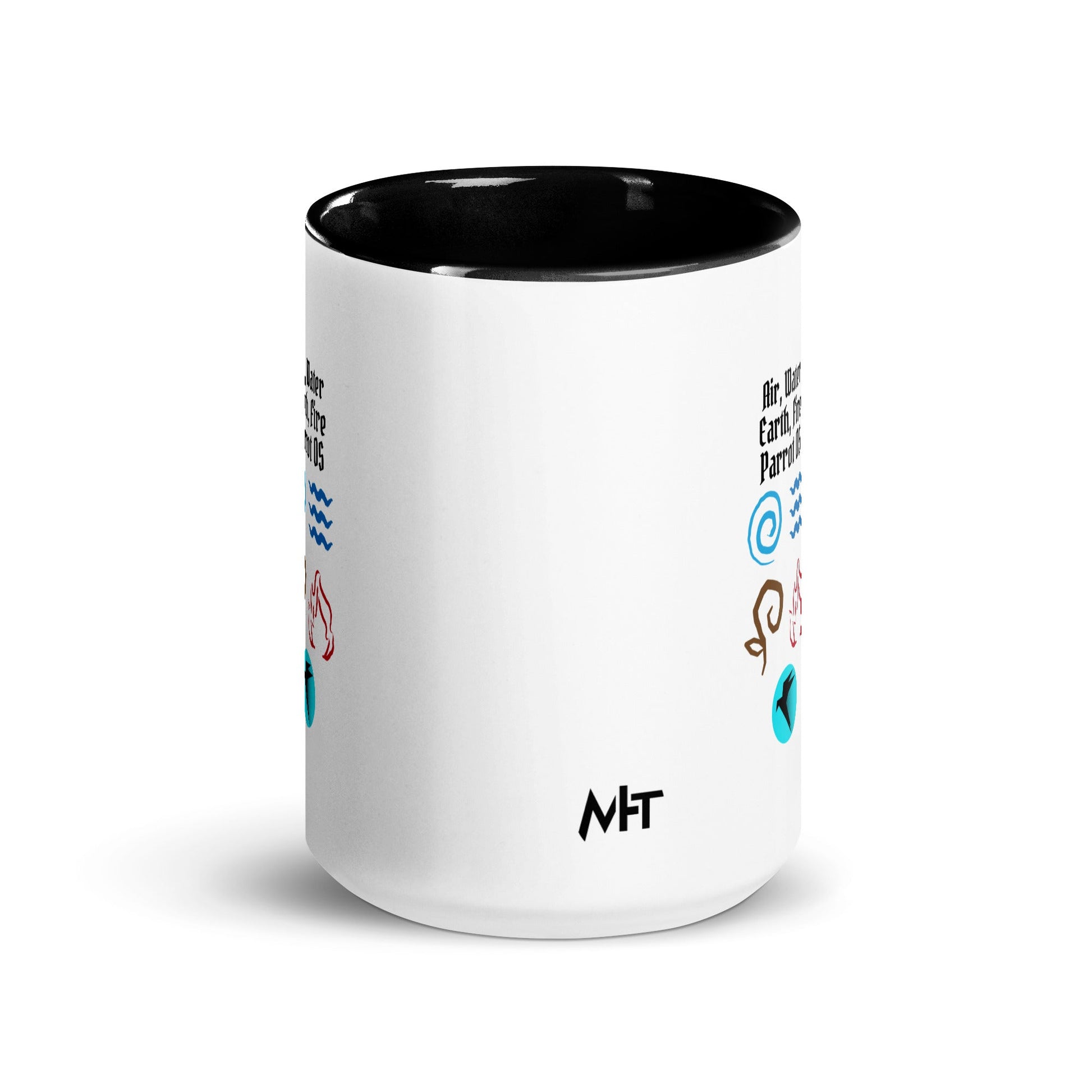 Air, Water, Earth, Fire, Parrot OS - Mug with Color Inside by DarkByteGear