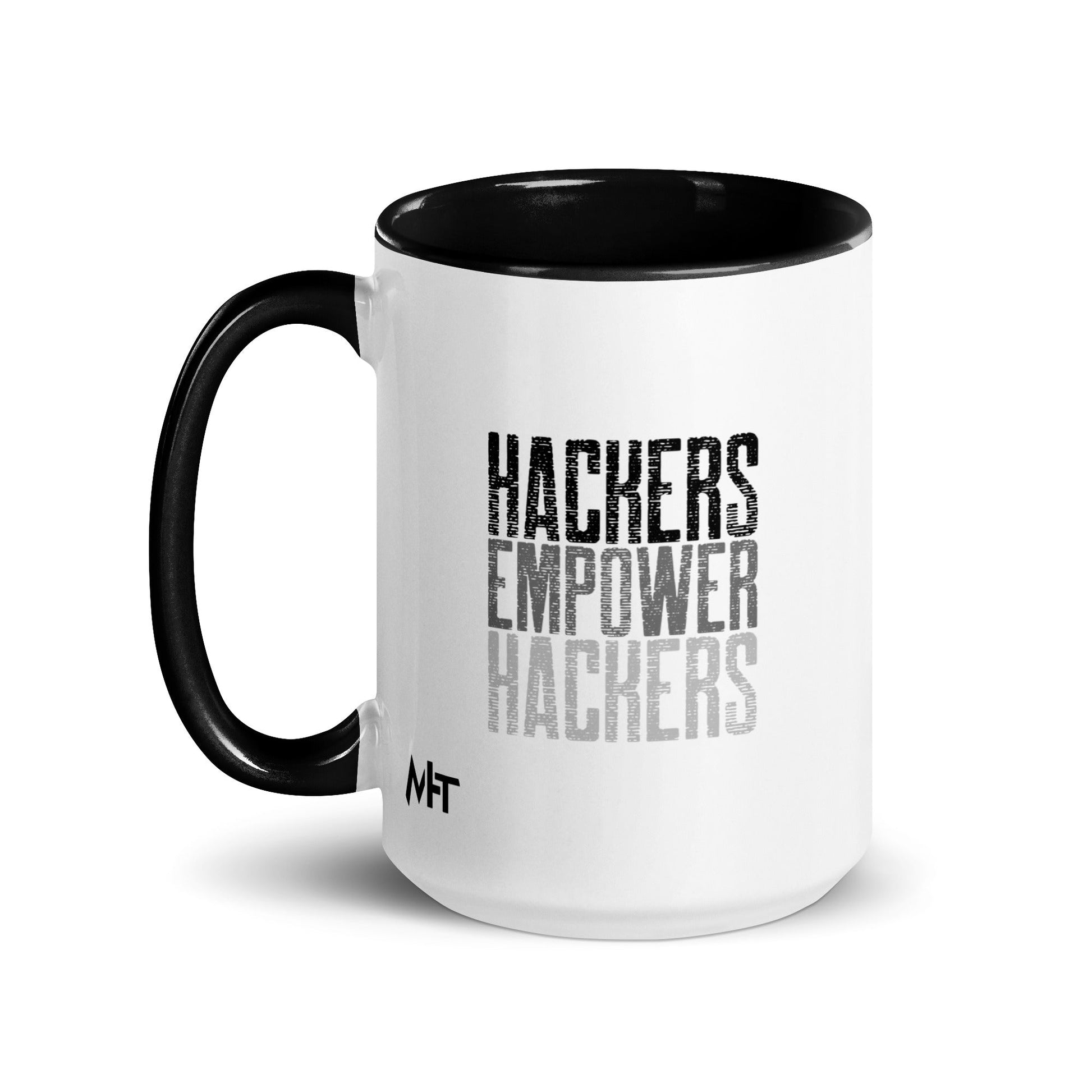 Hackers Empower Hackers V1 - Mug with Color Inside by DarkByteGear