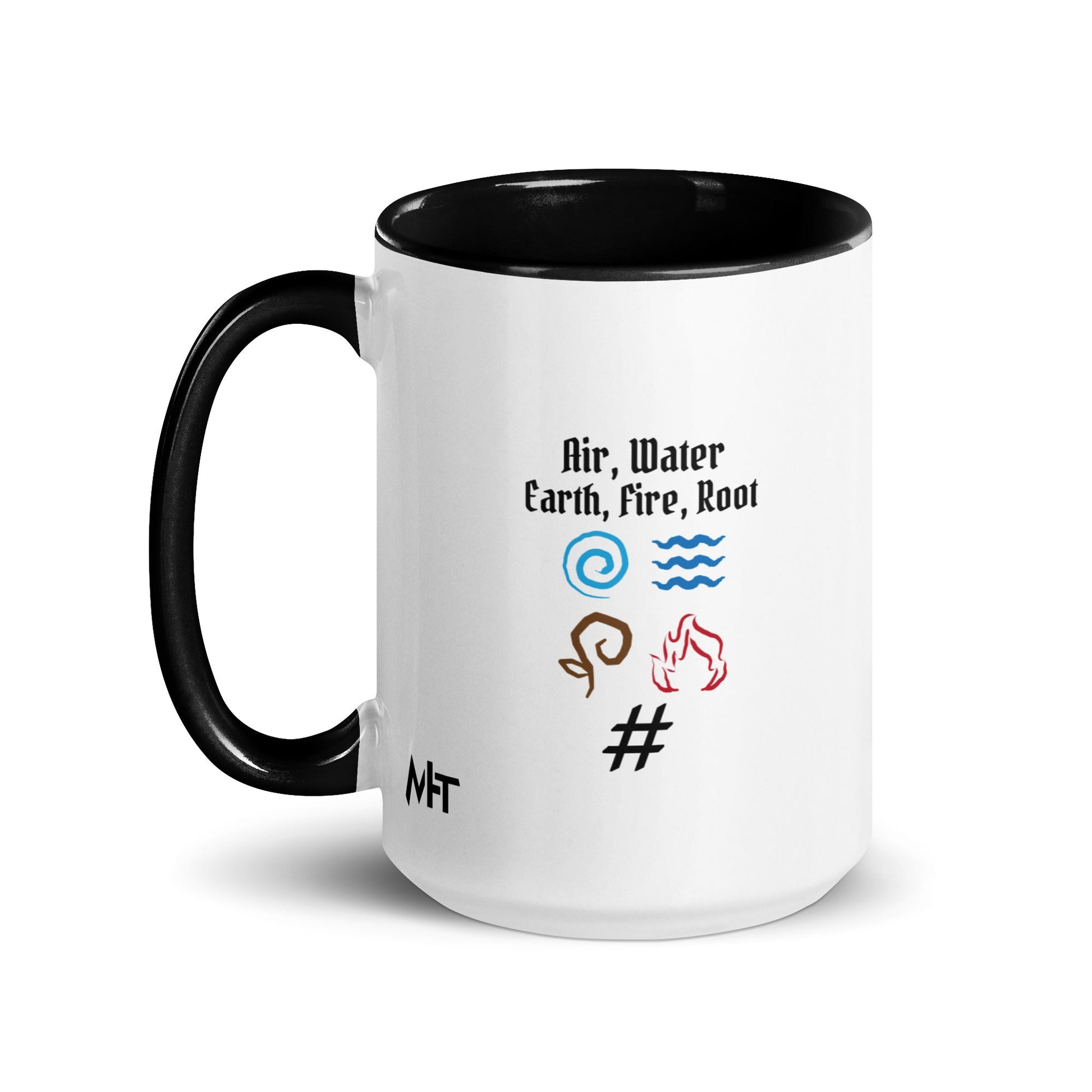 Air, Water, Earth, Fire, Root - Mug with Color Inside by DarkByteGear