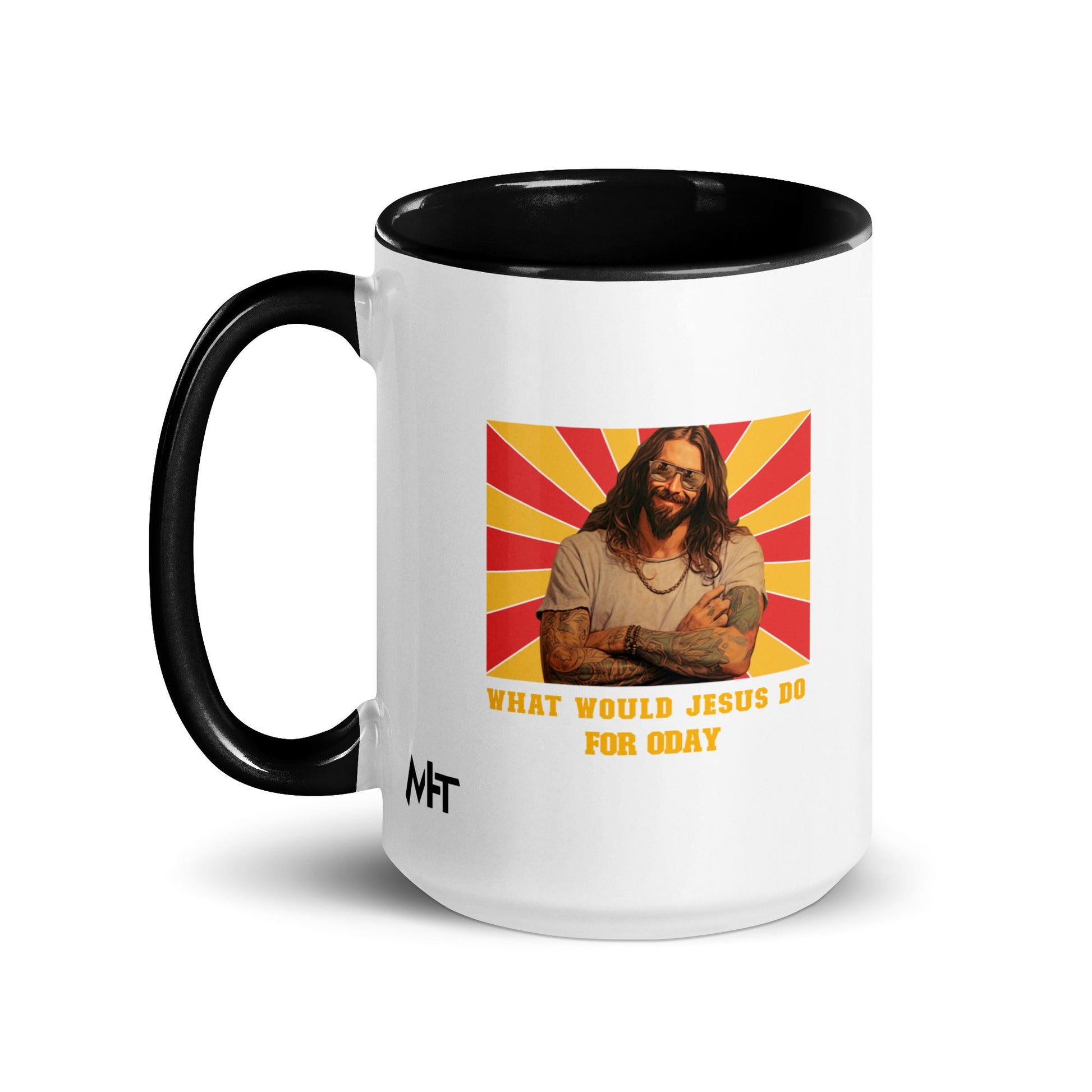 What would Jesus do for 0day v1 - Mug with Color Inside by DarkByteGear