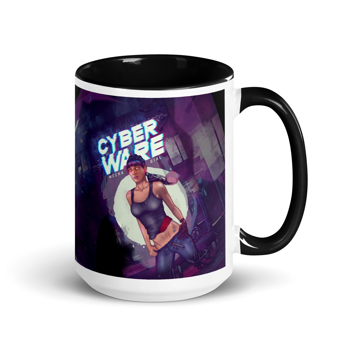 Cyberware Mecha Girl - Mug with Color Inside by DarkByteGear
