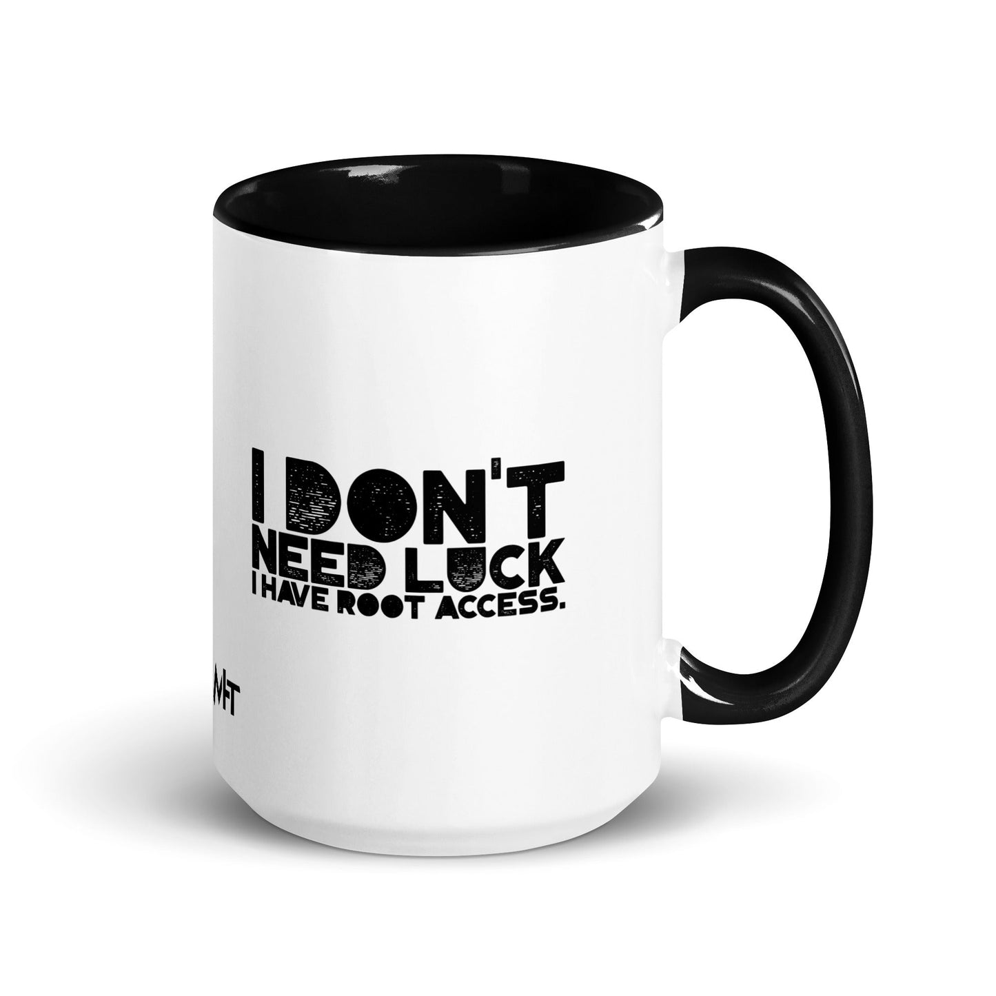 I Don't Need Luck: I Have Root Access - Mug with Color Inside by DarkByteGear