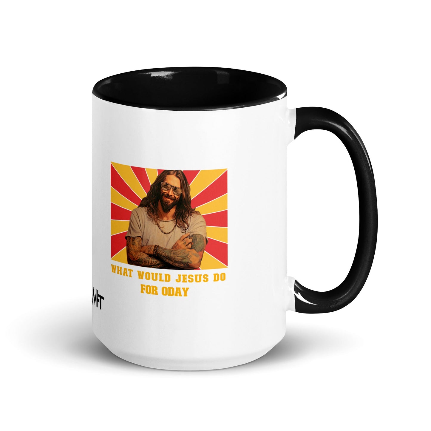 What would Jesus do for 0day v1 - Mug with Color Inside by DarkByteGear
