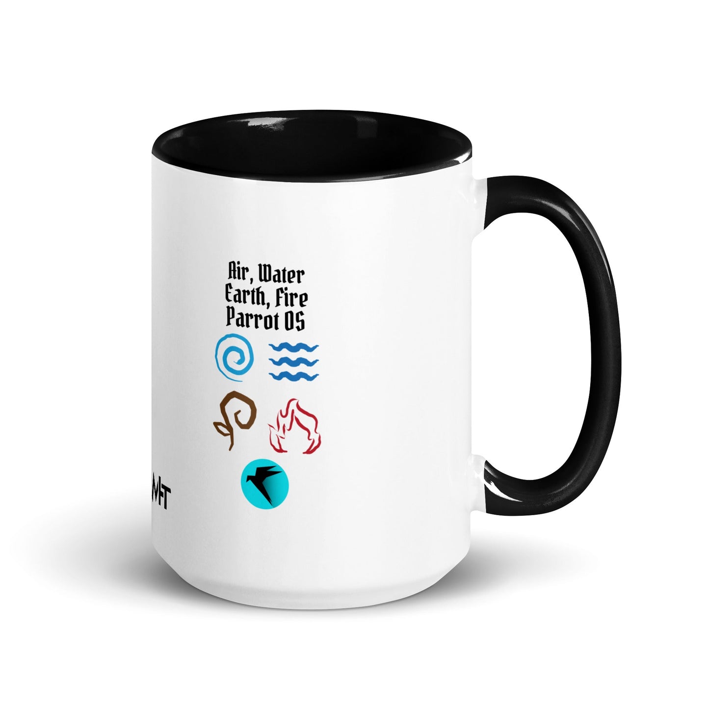 Air, Water, Earth, Fire, Parrot OS - Mug with Color Inside by DarkByteGear