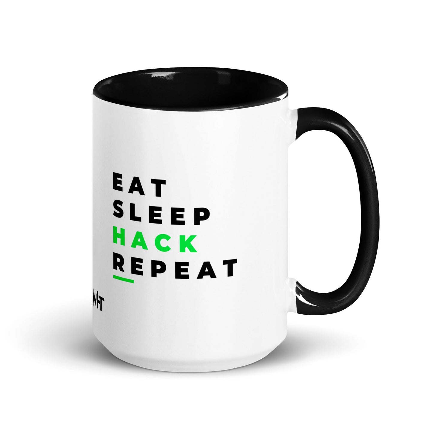 Eat, Sleep, Hack, Repeat V2 - Mug with Color Inside by DarkByteGear