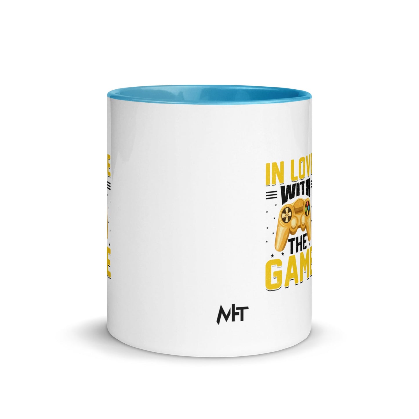 In Love With The Game in Dark Text - Mug with Color Inside by DarkByteGear