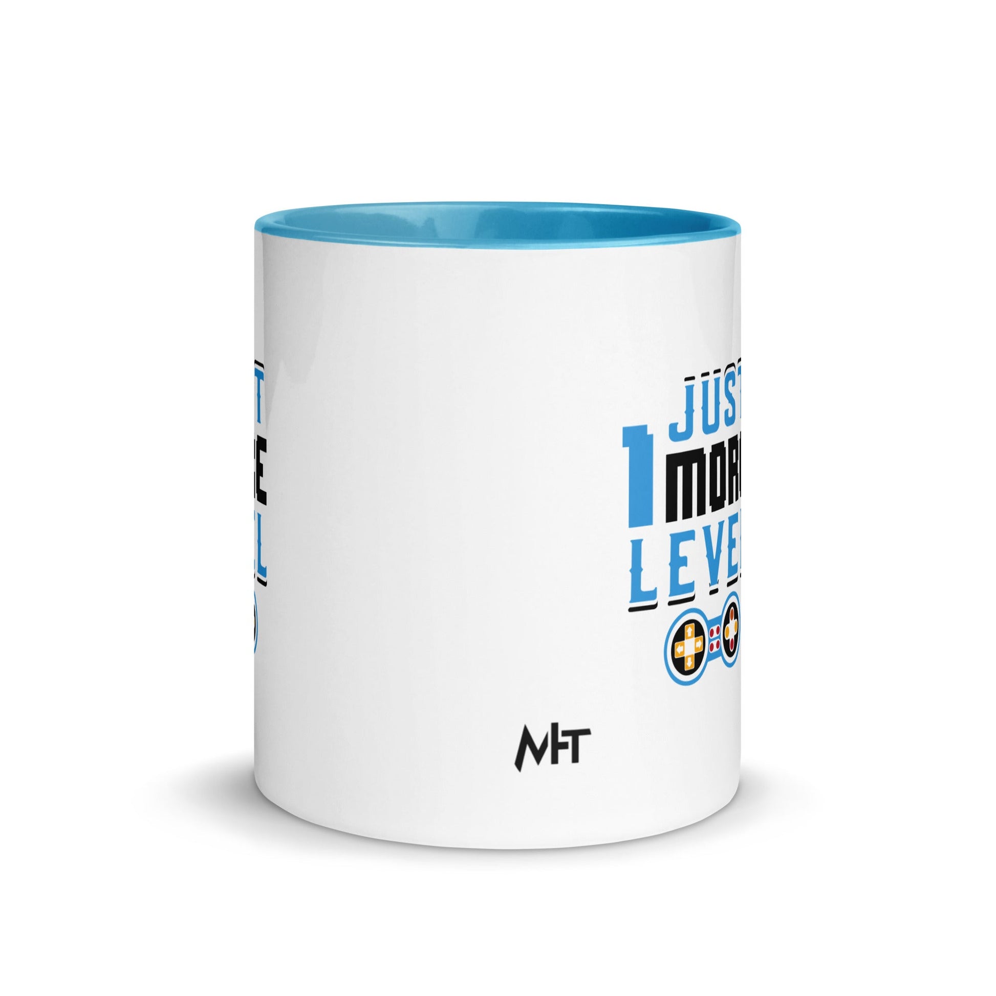 Just 1 More Level in Dark Text - Mug with Color Inside by DarkByteGear