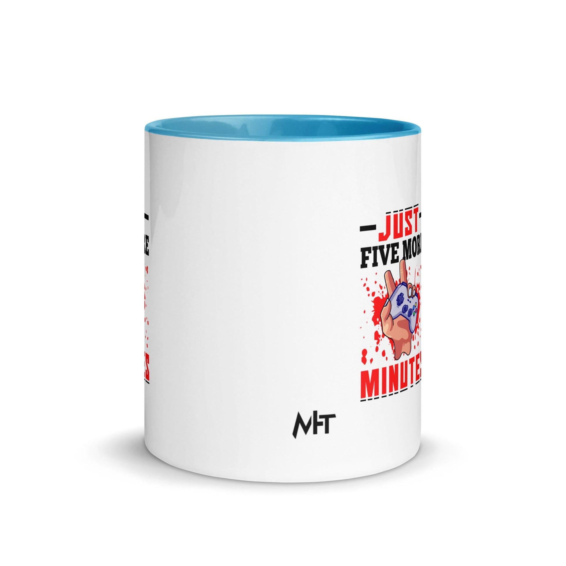 Just 5 more Minutes Rima in Dark Text - Mug with Color Inside by DarkByteGear