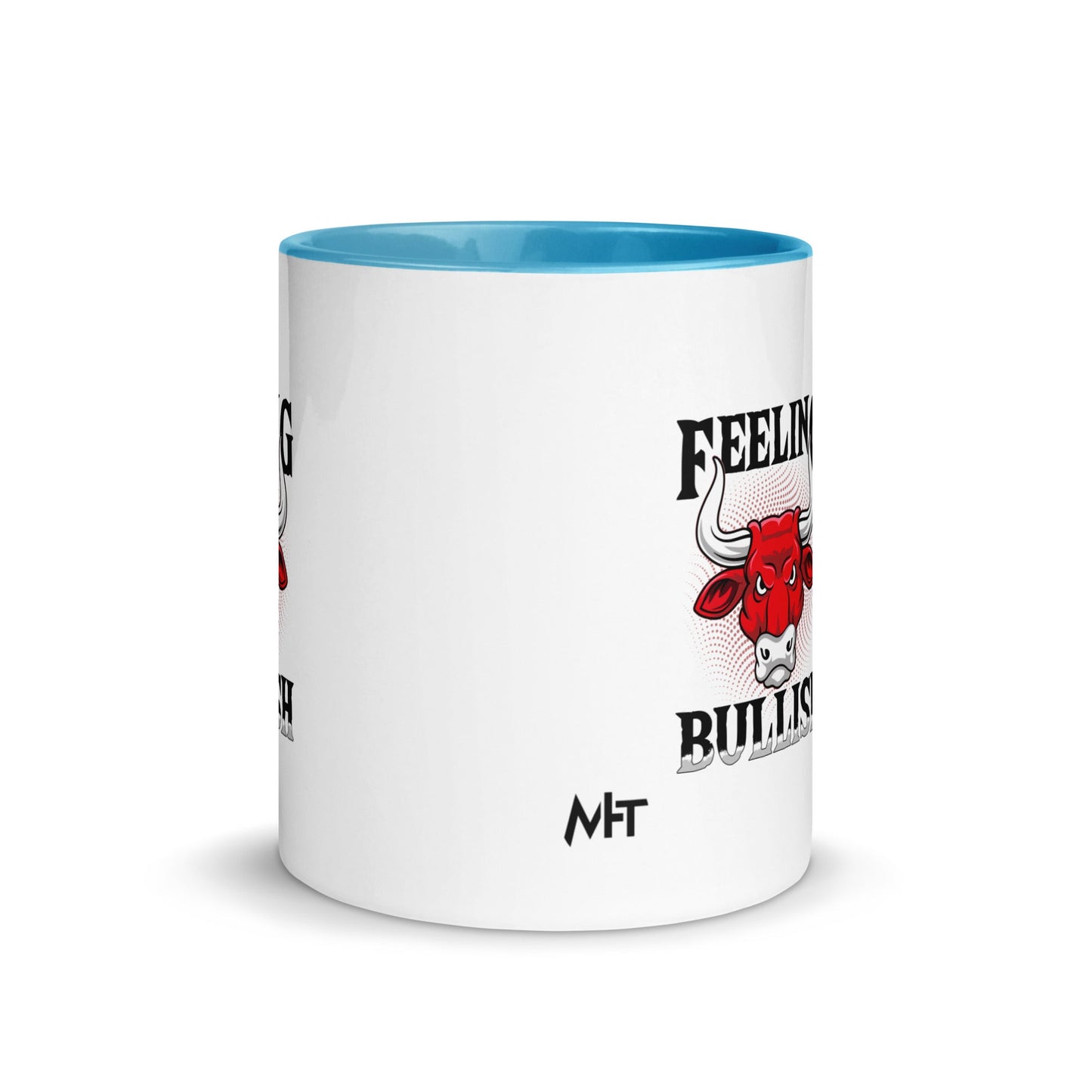 Feeling Bullish in Dark Text - Mug with Color Inside by DarkByteGear