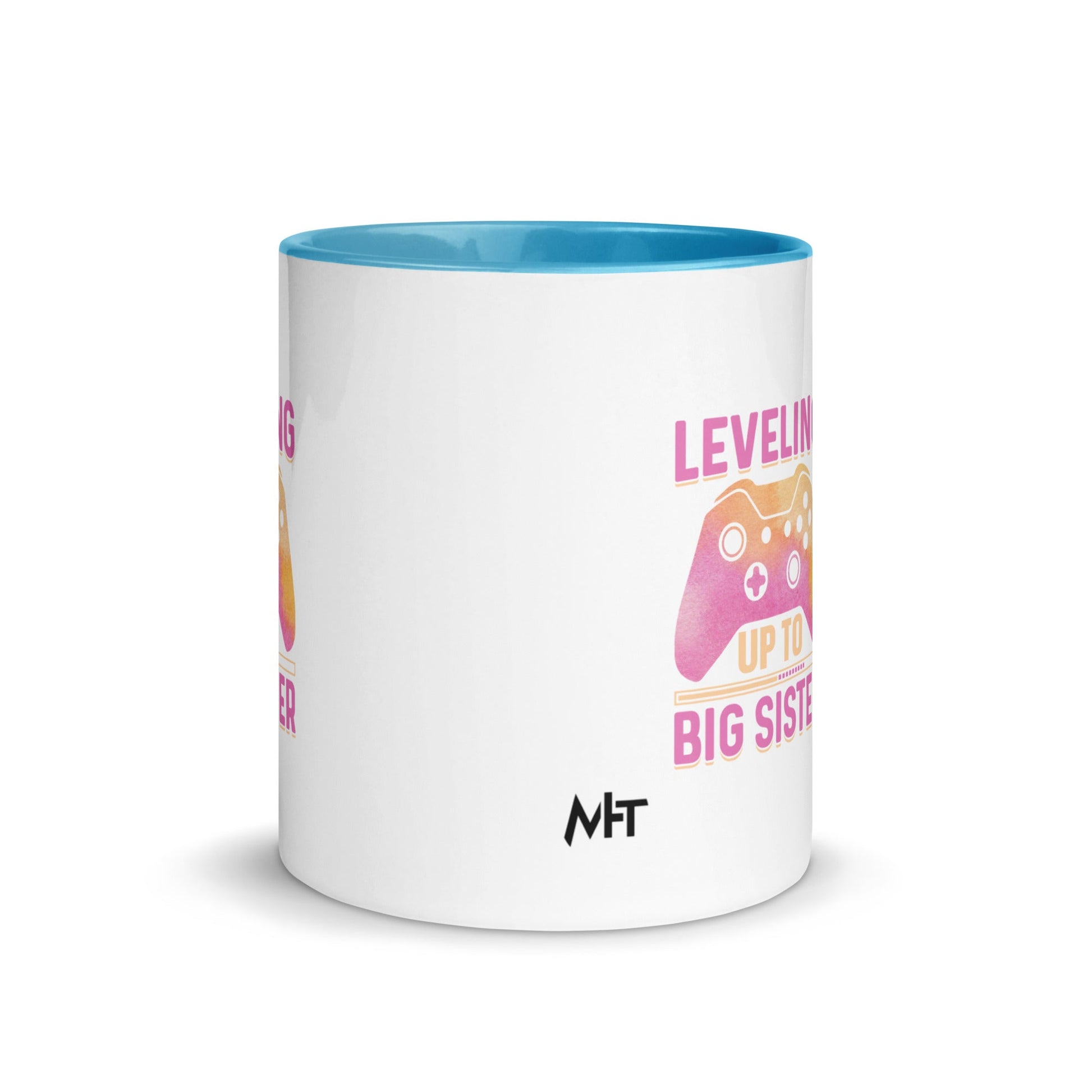 Levelling up to Big Sister for light color - Mug with Color Inside by DarkByteGear