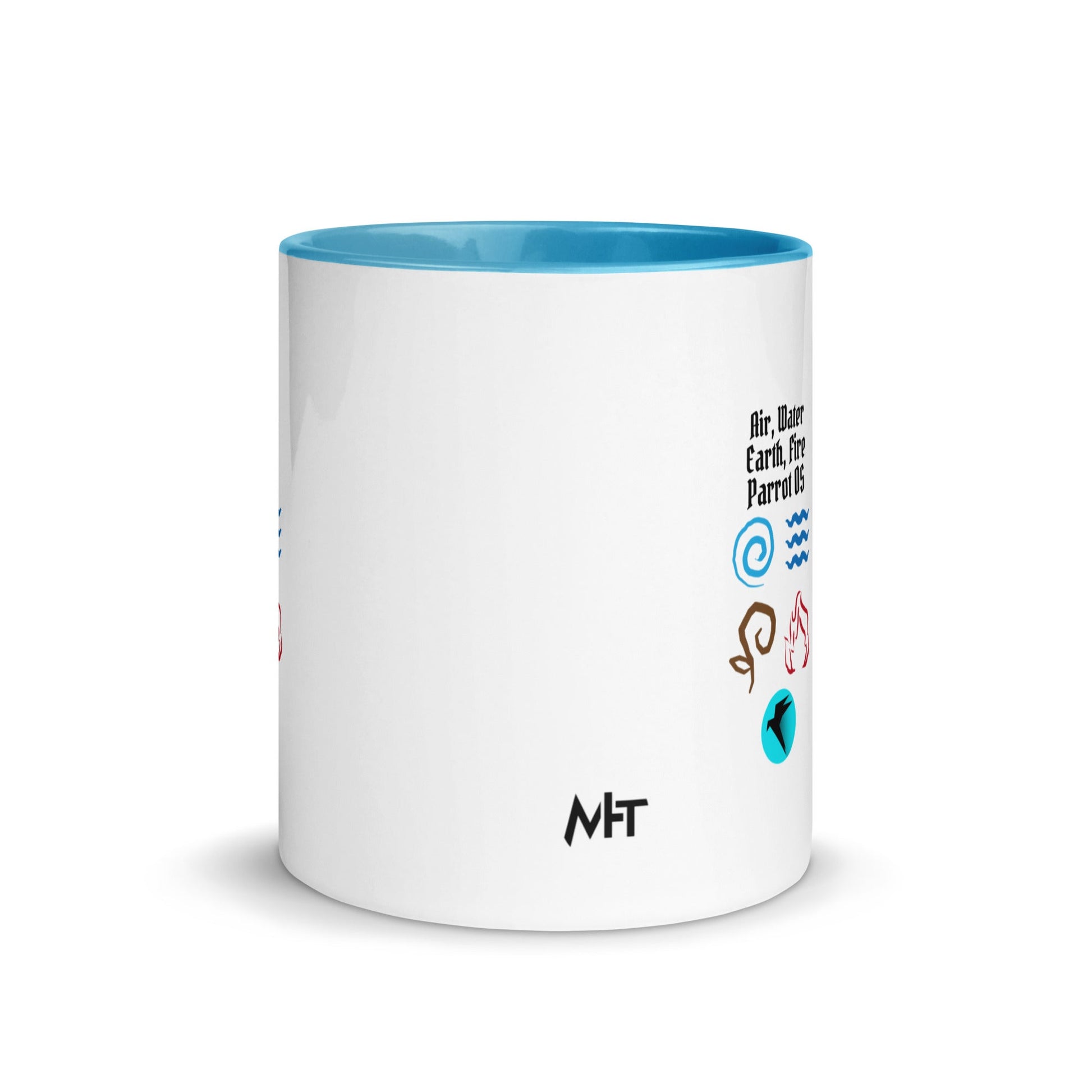 Air, Water, Earth, Fire, Parrot OS - Mug with Color Inside by DarkByteGear