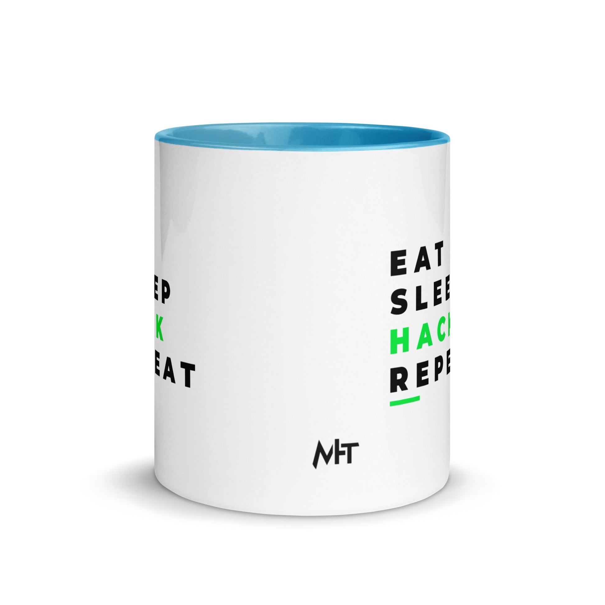 Eat, Sleep, Hack, Repeat V2 - Mug with Color Inside by DarkByteGear