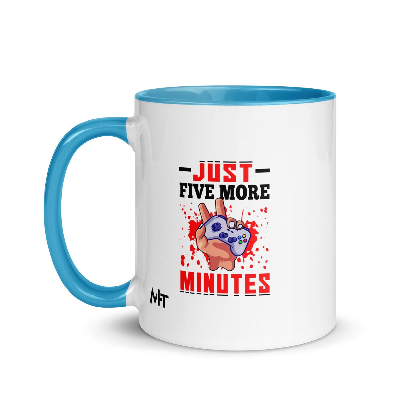 Just 5 more Minutes Rima in Dark Text - Mug with Color Inside by DarkByteGear