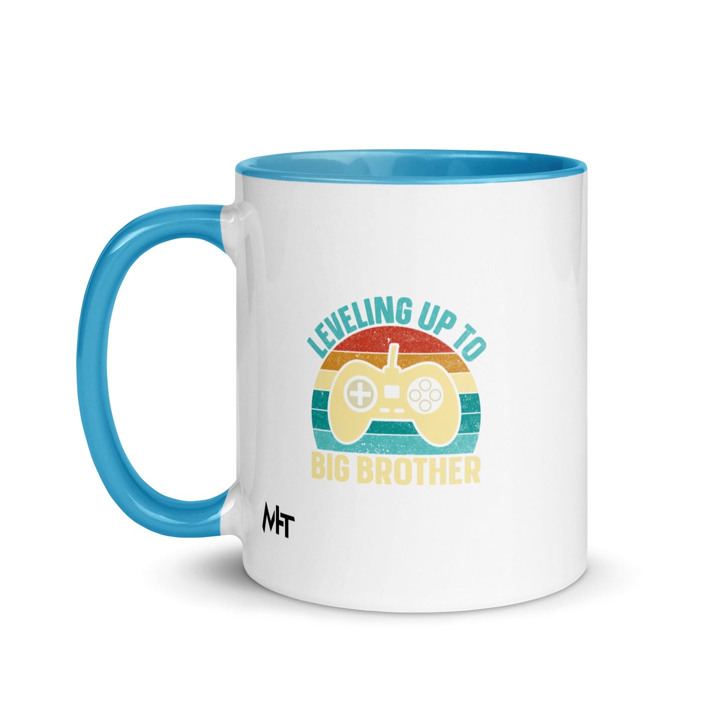 Levelling up to Big Brother V2 in Darker Shade - Mug with Color Inside by DarkByteGear