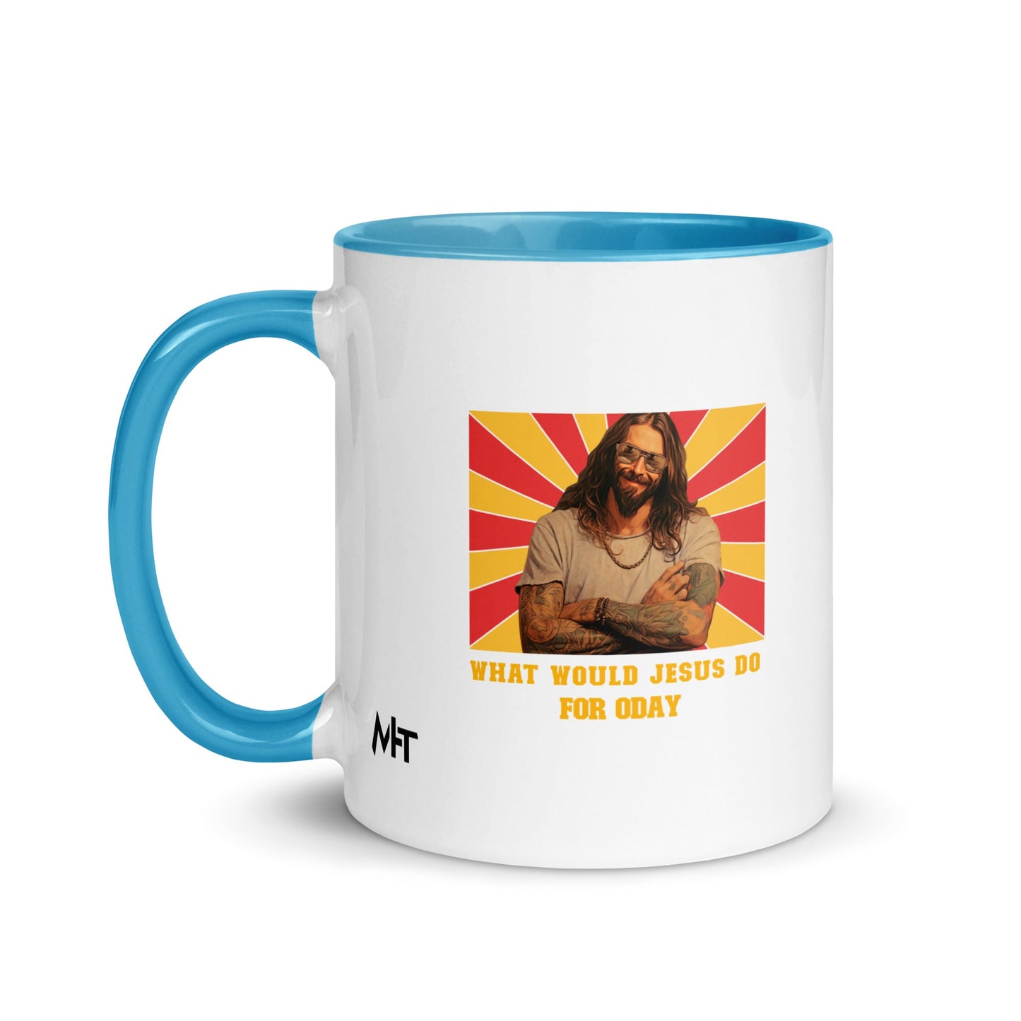 What would Jesus do for 0day v1 - Mug with Color Inside by DarkByteGear