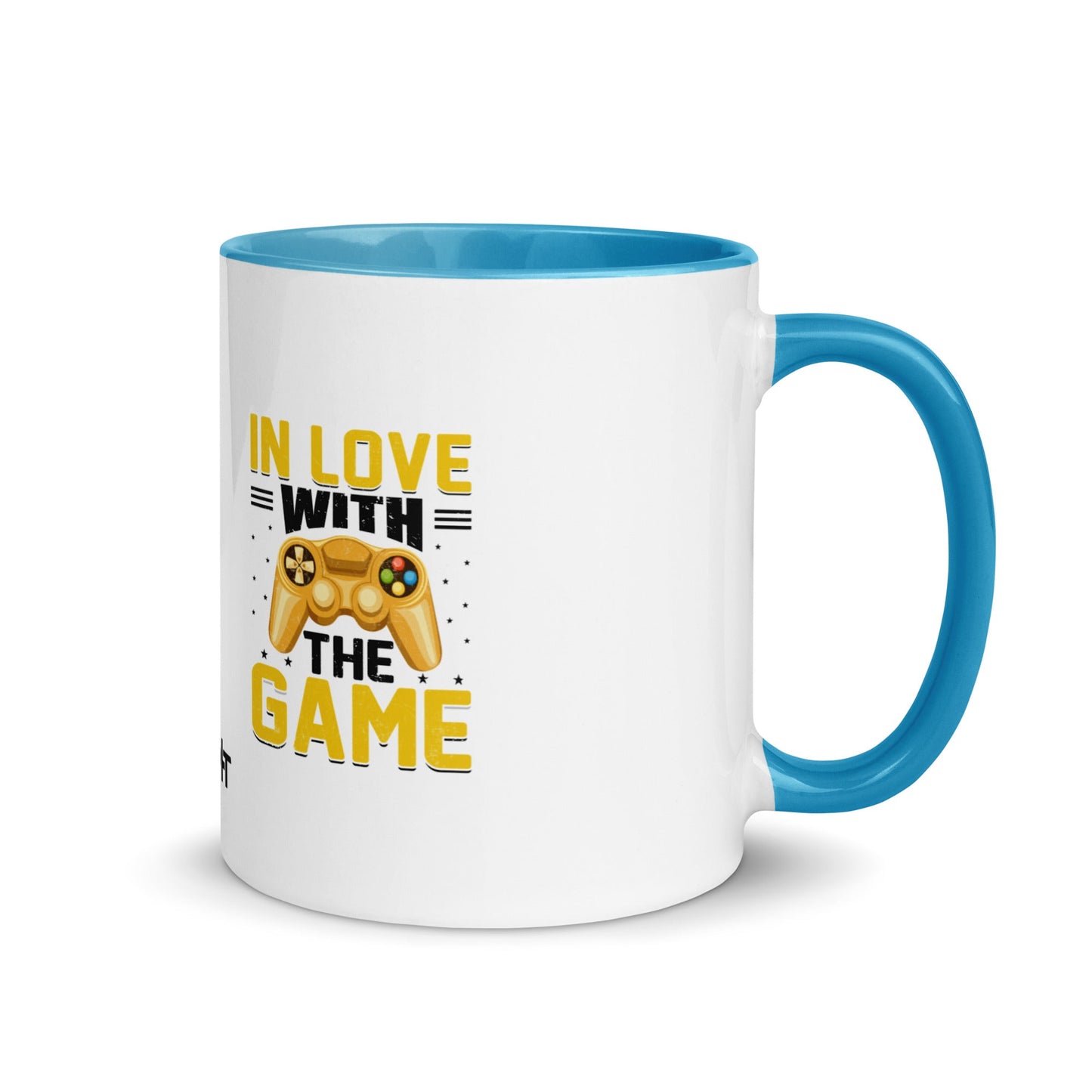 In Love With The Game in Dark Text - Mug with Color Inside by DarkByteGear