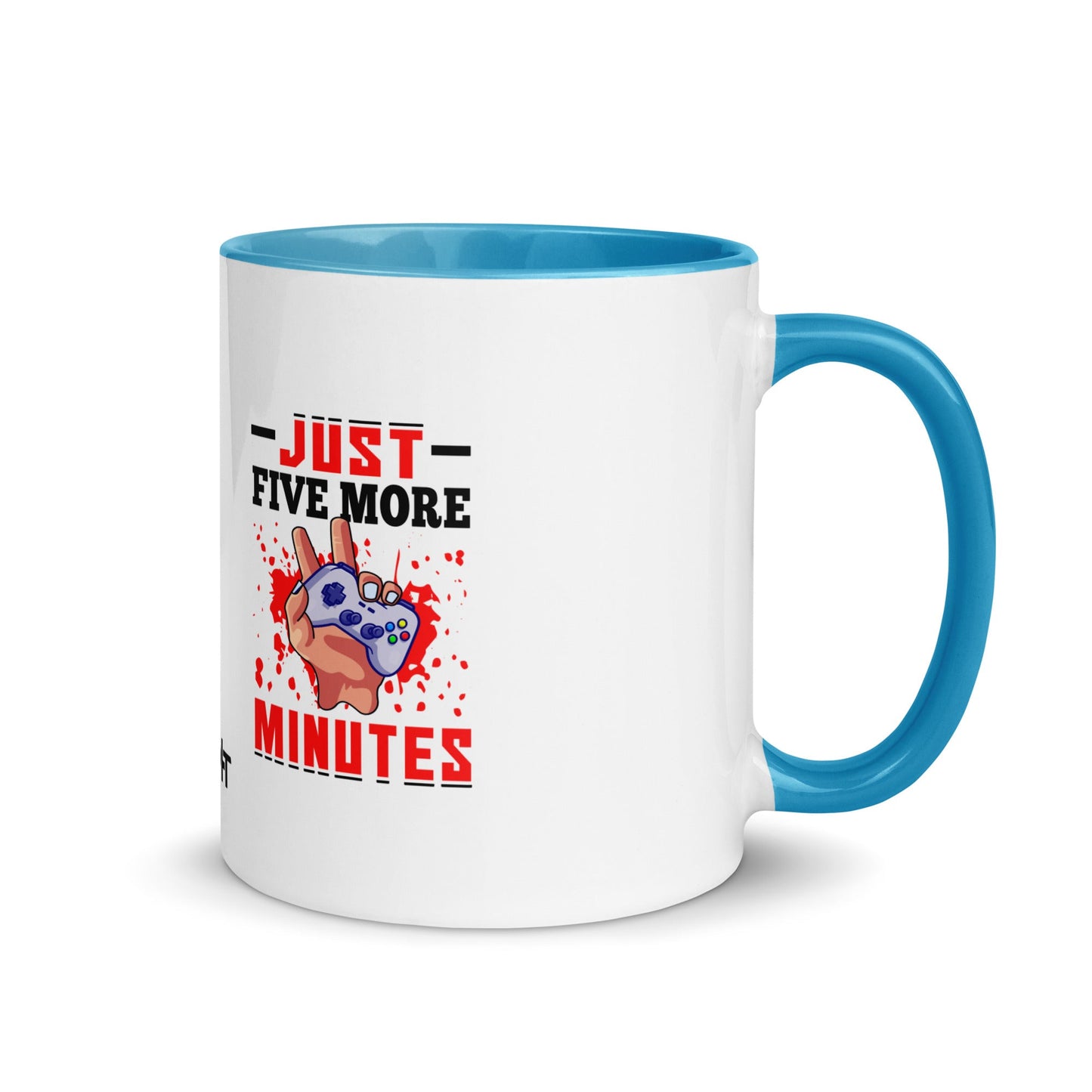 Just 5 more Minutes Rima in Dark Text - Mug with Color Inside by DarkByteGear