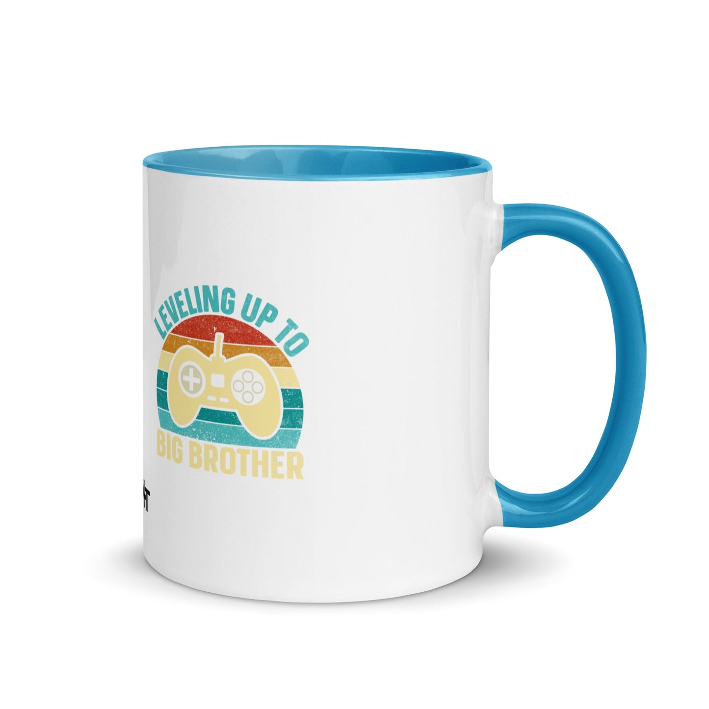 Levelling up to Big Brother V2 in Darker Shade - Mug with Color Inside by DarkByteGear