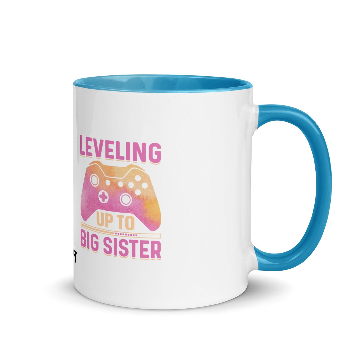 Levelling up to Big Sister for light color - Mug with Color Inside by DarkByteGear