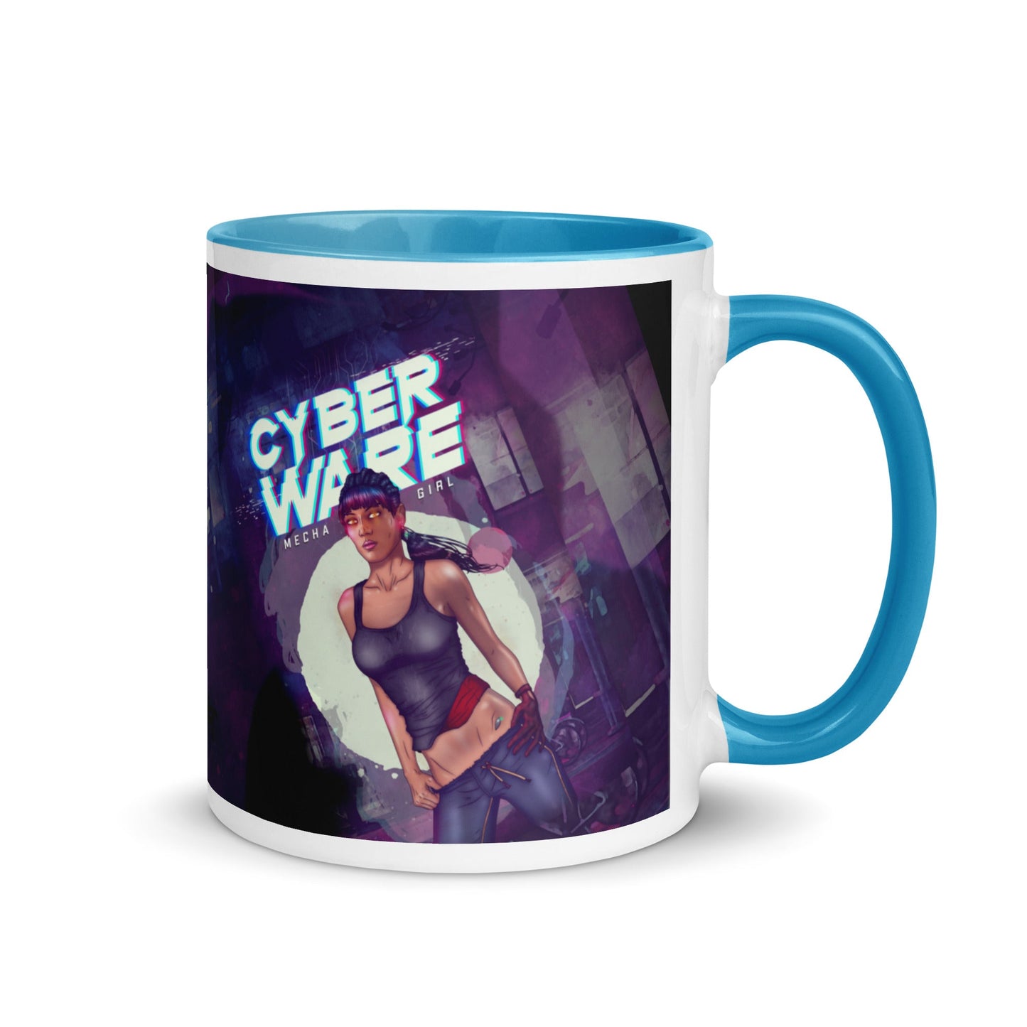 Cyberware Mecha Girl - Mug with Color Inside by DarkByteGear