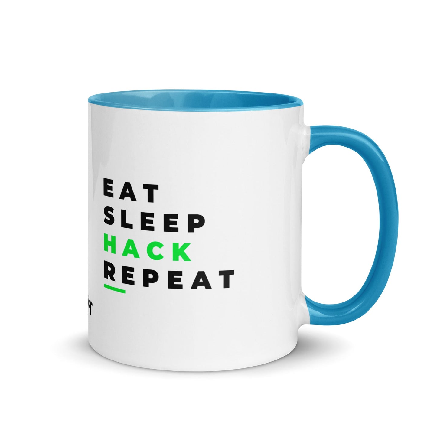 Eat, Sleep, Hack, Repeat V2 - Mug with Color Inside by DarkByteGear