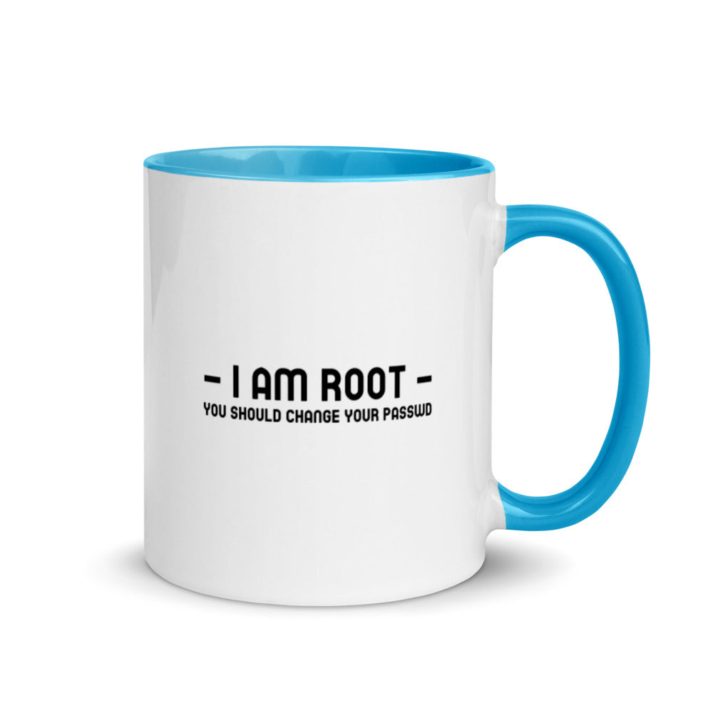 i am root - Mug with Color Inside by DarkByteGear