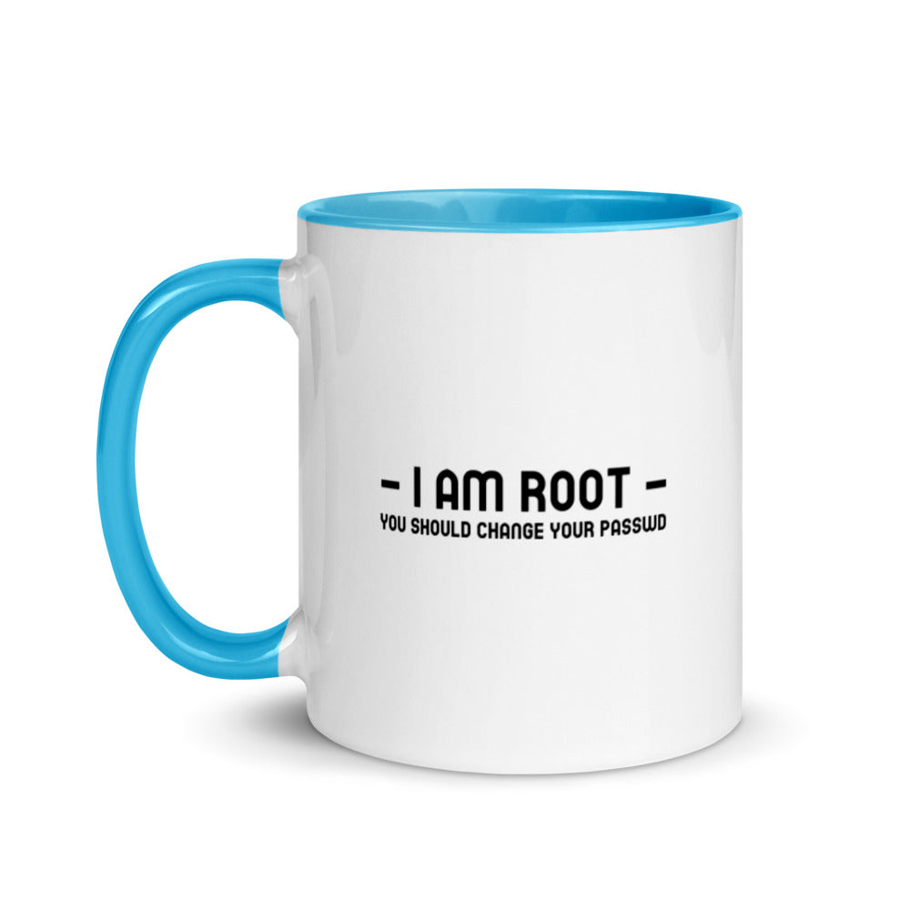 i am root - Mug with Color Inside by DarkByteGear