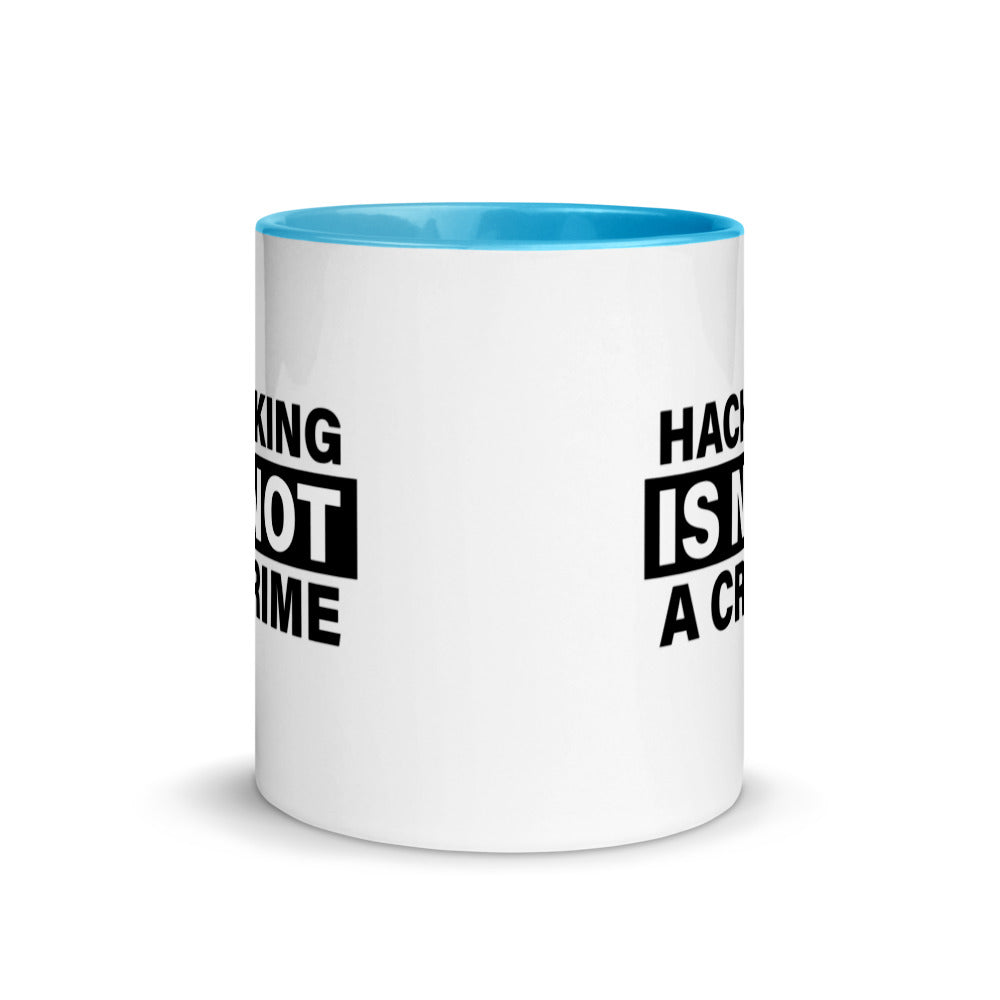 Hacking is not a crime - Mug with Color Inside by DarkByteGear